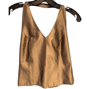 Maria Pinto Halter Top Taupe/gold Size XS